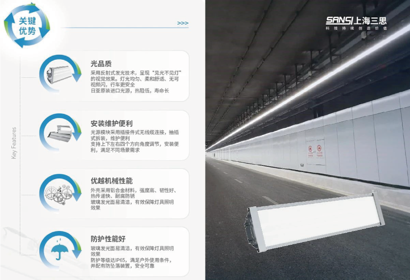 反射式發光技術燈具在隧道照明中的應用優勢顯著（zhe）