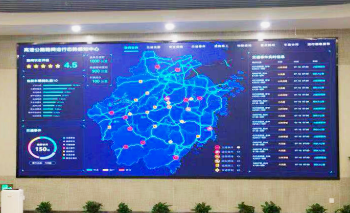 浙（zhè）江,公路交通,運營應急指揮中心,P1.19,17㎡,LED顯（xiǎn）示屏